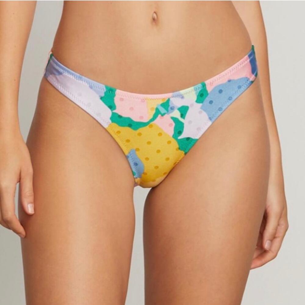 Volcom Bikini Bottom Size XL Growing On Me NEW Floral Polka Dot Cheeky Swim Surf